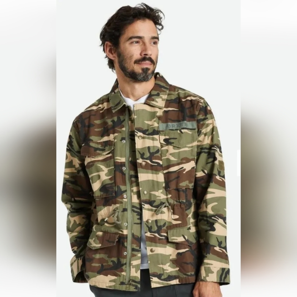 Brixton M65 Surplus Canvas Jacket Coat Green Camo Military Grunge Preppy Adult M
